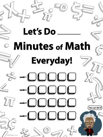 15 Minutes Math Practice Poster