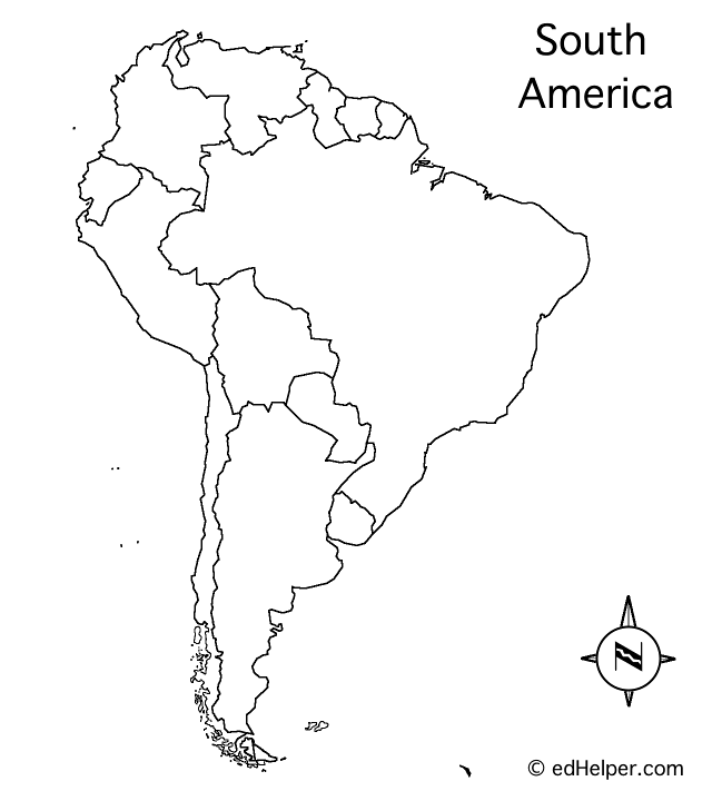 Outline Map Of South America