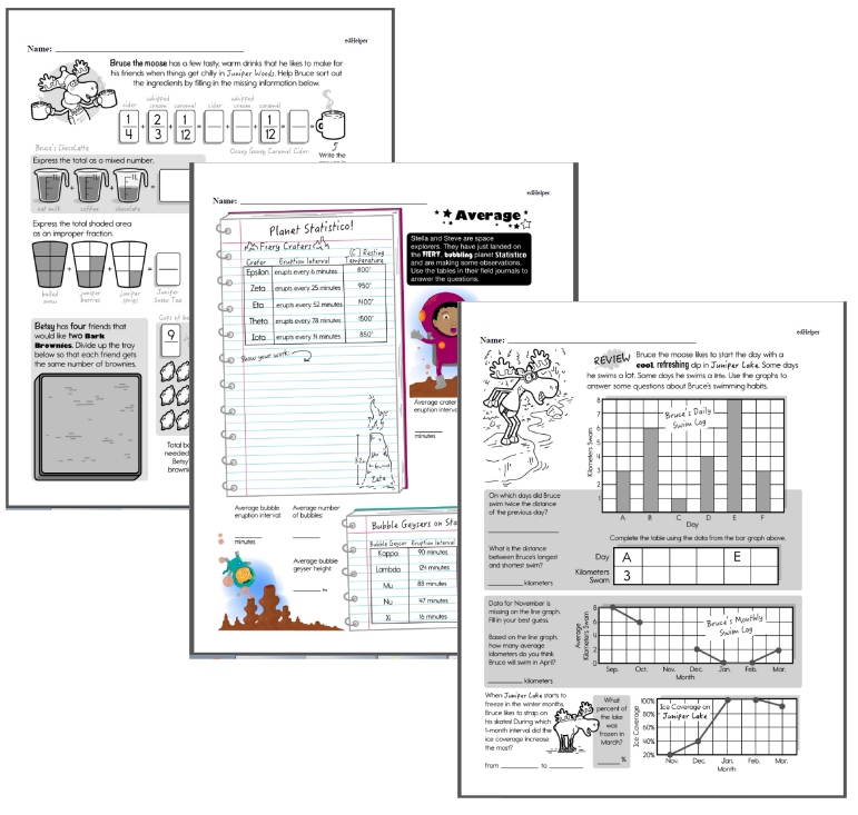 Fourth Grade Nov/Dec Math Review Workbook