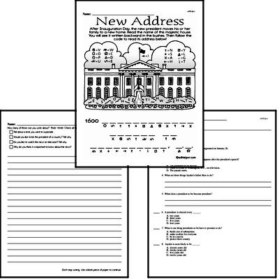 Second Grade Inauguration Workbook - Writing, Reading, and Activities