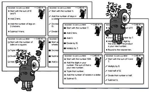 Mental Math Task Cards - How to make the most of extra math minutes with quick, easy-to-implement games.