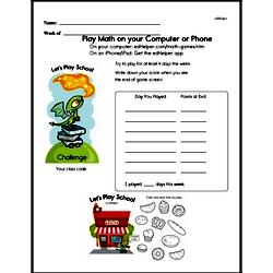 Play Math and Record Scores Printable - Kids should fill out once a week.
