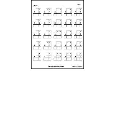 Multiplication Worksheets to Practice 5 and 10 Facts