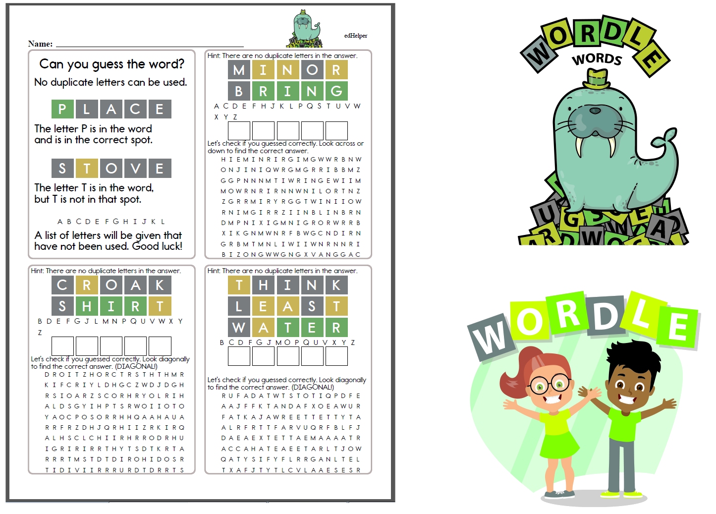 Wordle Worksheets and 5 Engaging Ways to Play Wordle in the Classroom