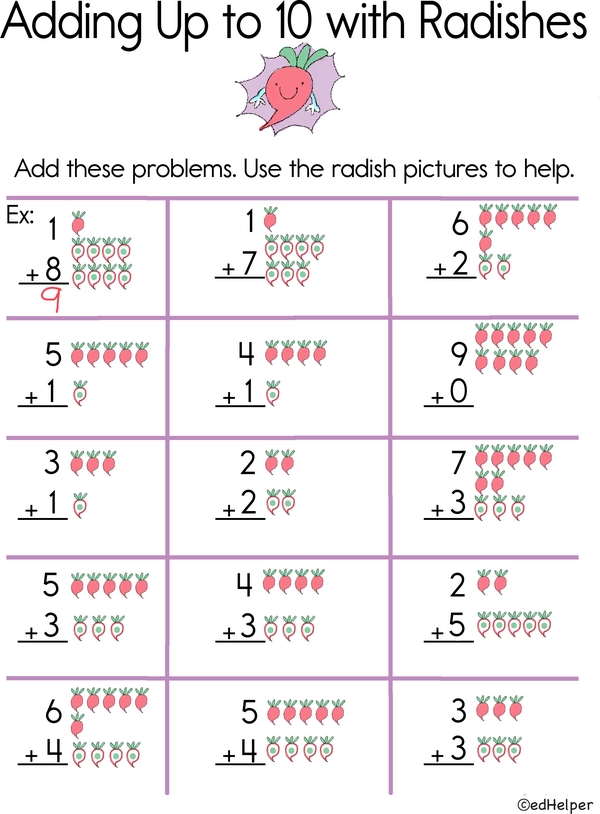Radish Math: Adding Up to 10