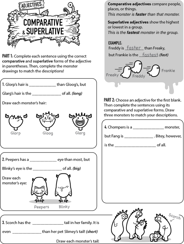 Monster Showdowns: Comparative vs. Superlative Adjectives