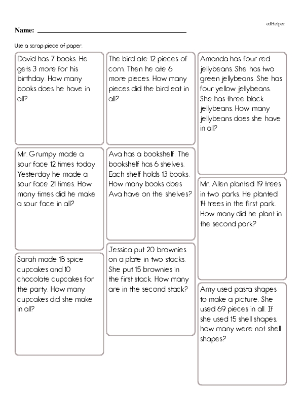 Big Worksheet Pack of Math Word Problems