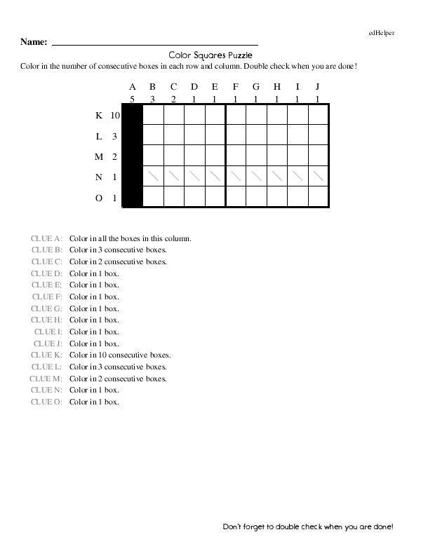 Color Squares Puzzle: Follow the Directions to Color the Correct Squares