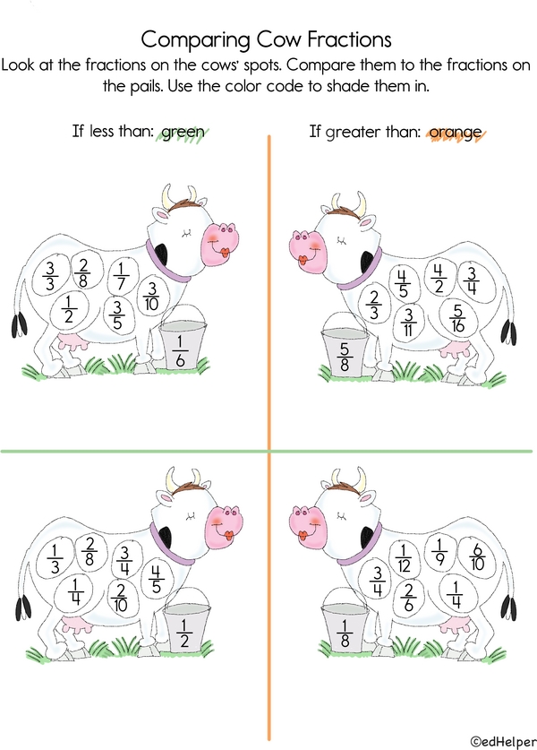 Moo-velous Fraction Showdown: Common Denominators at Work