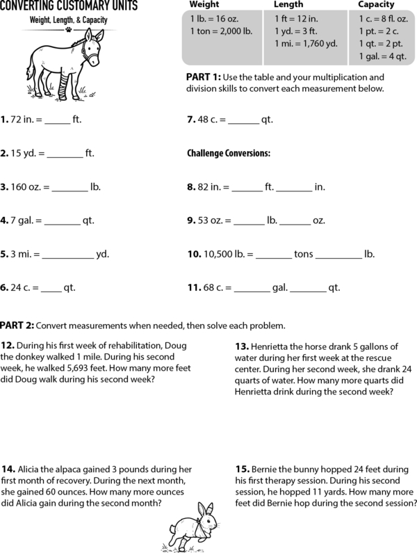 Customary Units: Conversions and Word Problems