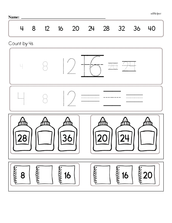 Counting By Threes and Fours: Tracing and Writing Numbers
