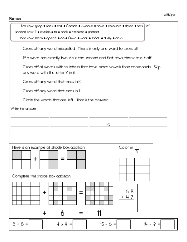 Cross Out Words in a Word Bank to Decode the Secret Message