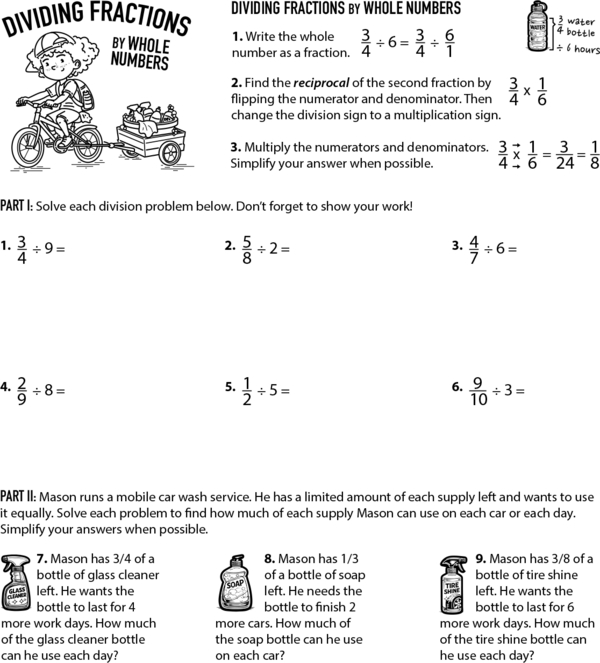 Flip, Multiply, Solve: Dividing Fractions with Whole Numbers