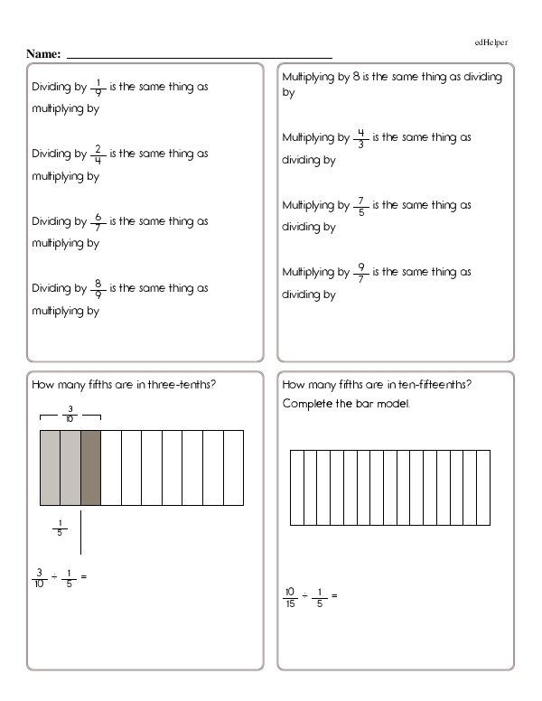 Dividing Fractions With Visual Aids and Their Relationship to Multiplication