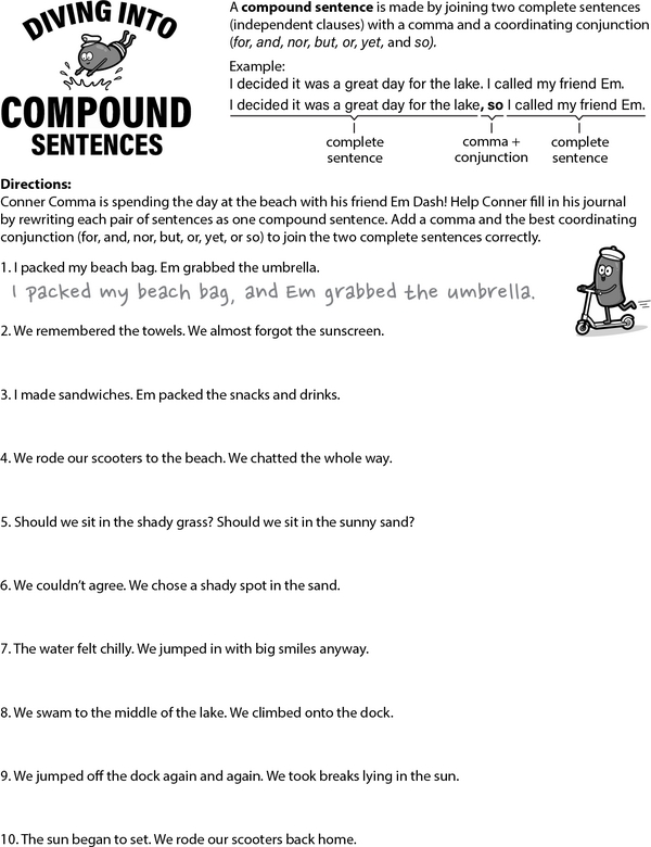 Journal Makeover: Compound Sentence Challenge