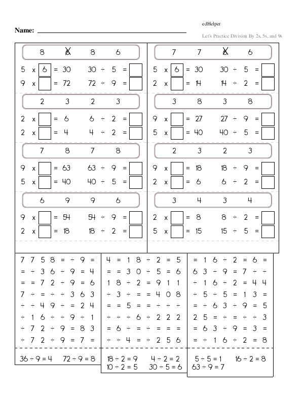 Division and Multiplication Fact Family Activities With Word Search-Style Puzzles