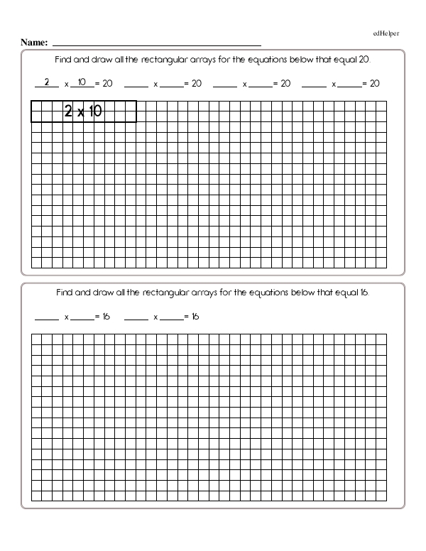Drawing Rectangular Arrays for Multiplication Problems That Have the Same Answer
