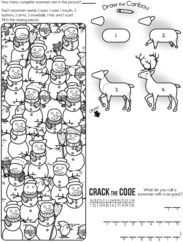 Count, Build, and Solve: Snowmen and Caribou