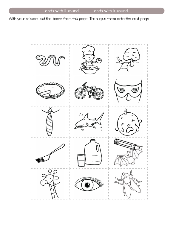 Ending Letter Sounds: Cut and Paste, Writing, and Finding Activities