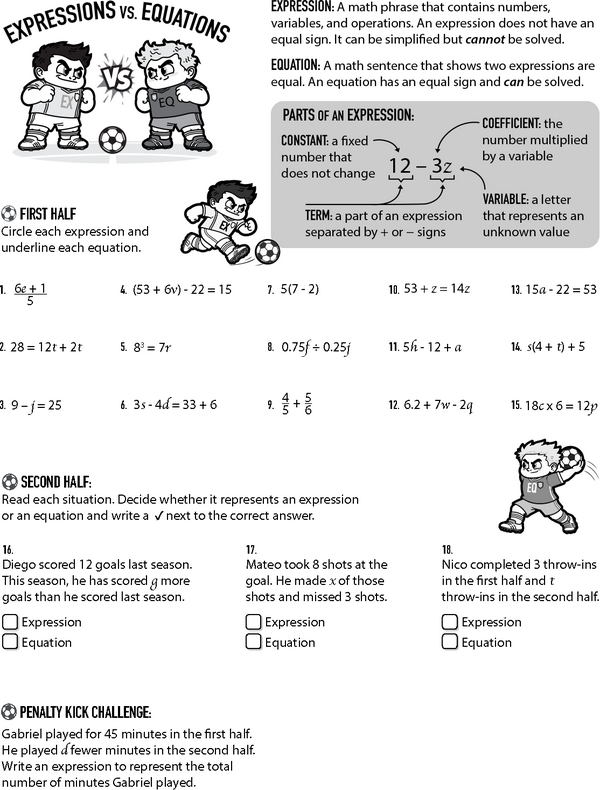 Who's Who: Expressions vs. Equations