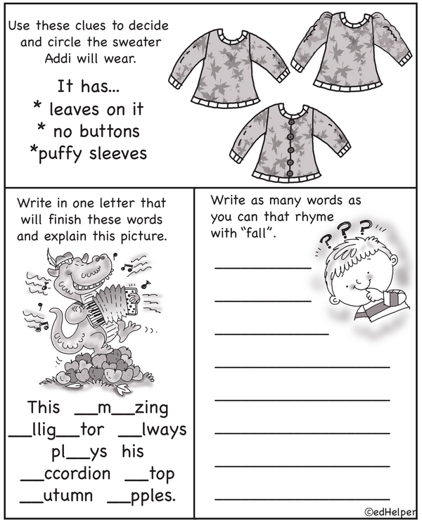 Fall Puzzle Fun: Count, Write, and Solve