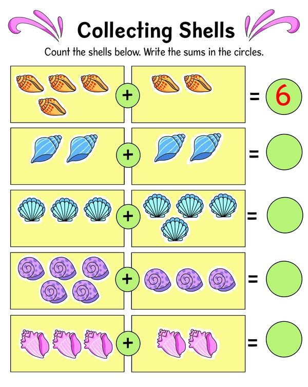 Seaside Addition: Count the Shells