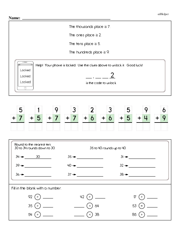 Follow the Place Value Clues to Unlock Your Phone