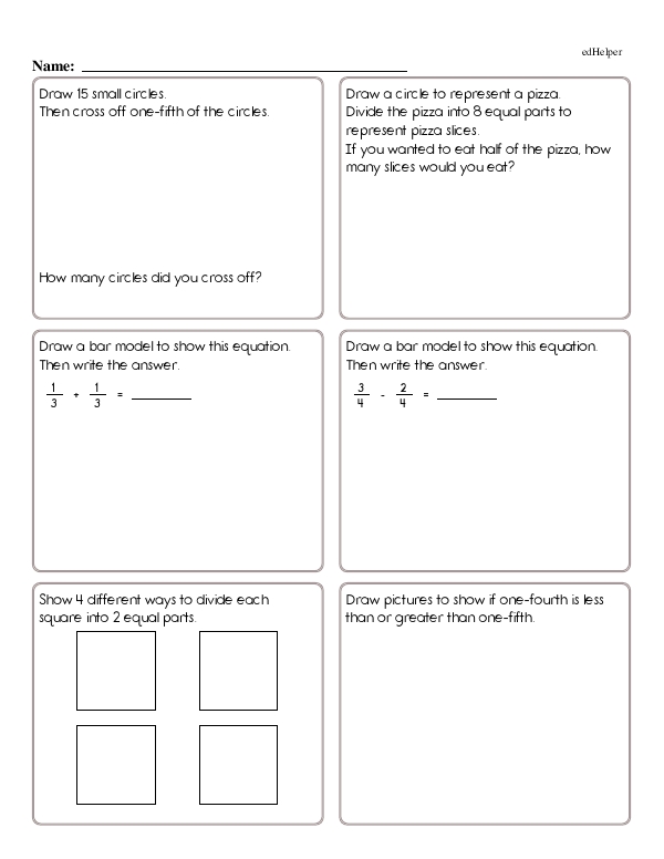 Fraction Word Problems With Addition, Subtraction, and Hand-Drawn Models