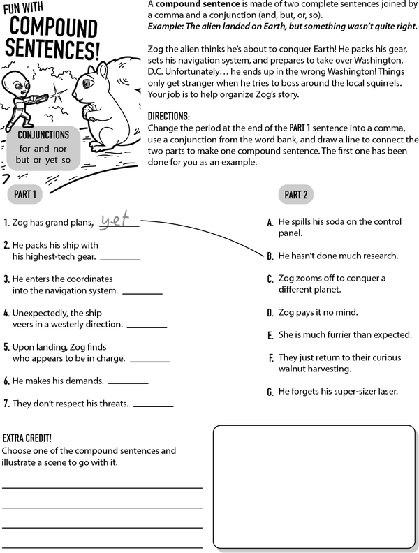 Zog's Misadventure: Build Compound Sentences