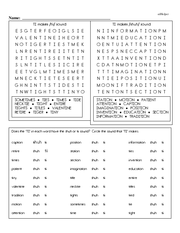 Identifying Different Letter Combination Sounds: Word Finds, Organizing Words in a Chart, and More