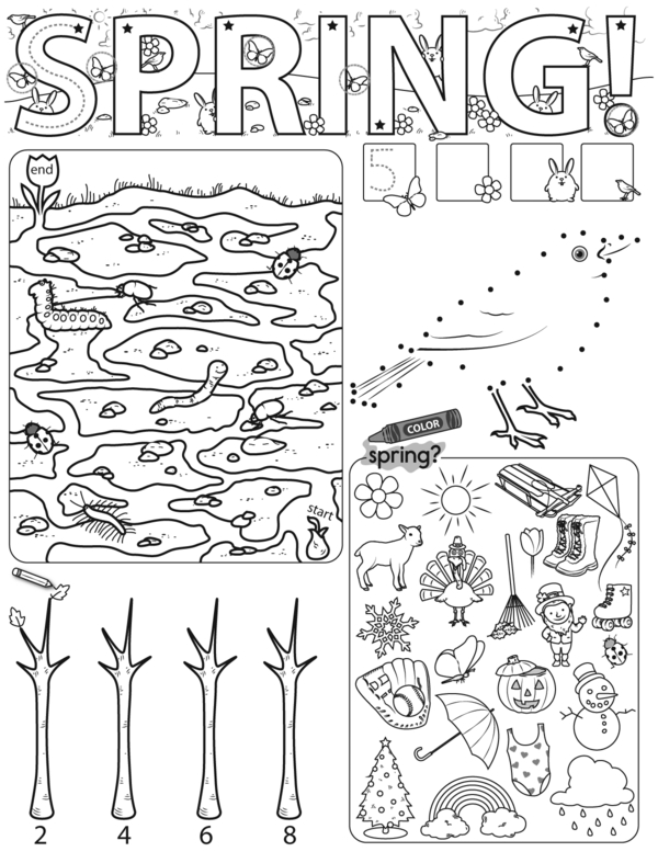 Spring for Kindergarten - Counting, Letter S, and Drawing