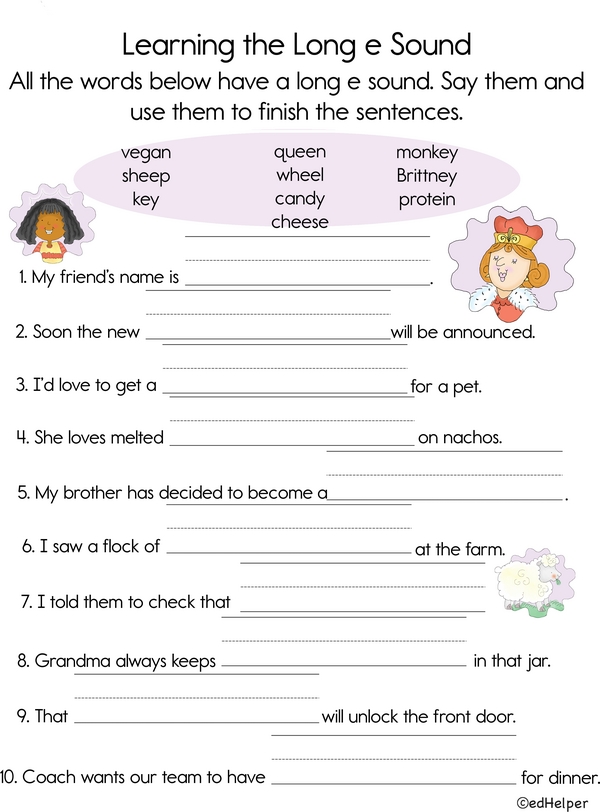 Say, Hear, Write: Words with the Long e Sound