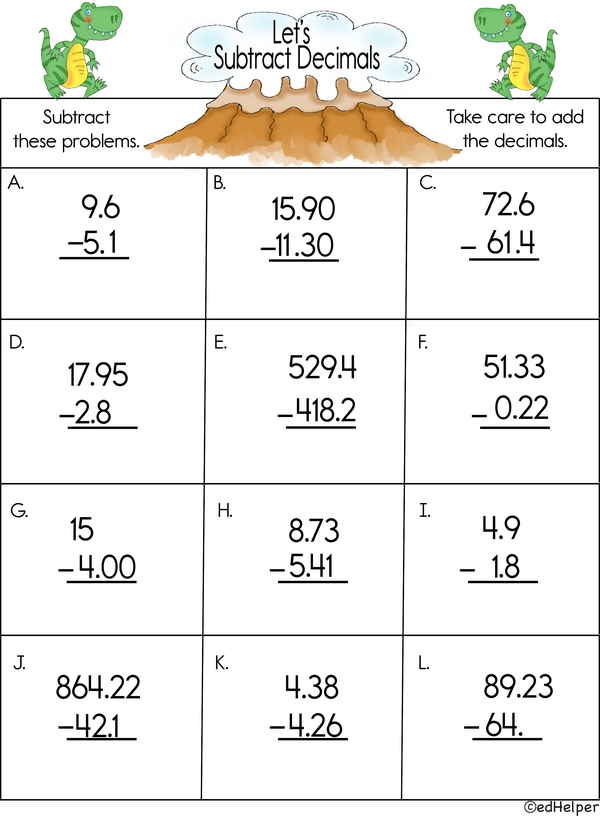 Decimals Dash: Dot-to-Dot Subtraction