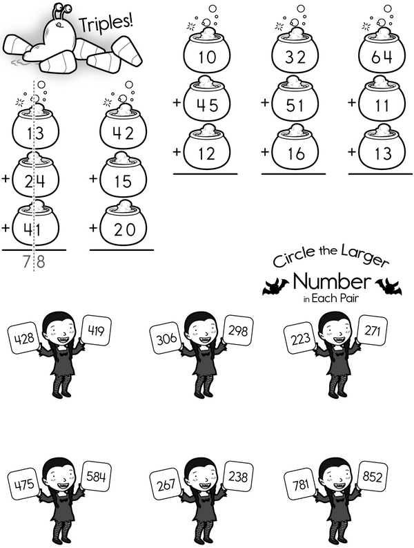 Spooky Math Fun: Sum and Number Battles