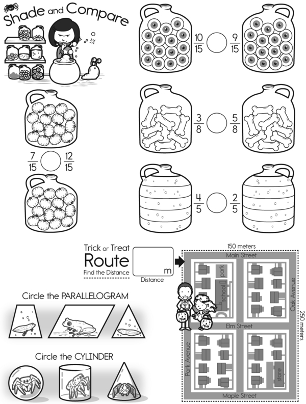 Halloween Math Fun: Fractions, Shapes, and Perimeter
