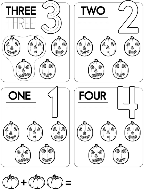 Pumpkin Math: Trace, Count, and Add