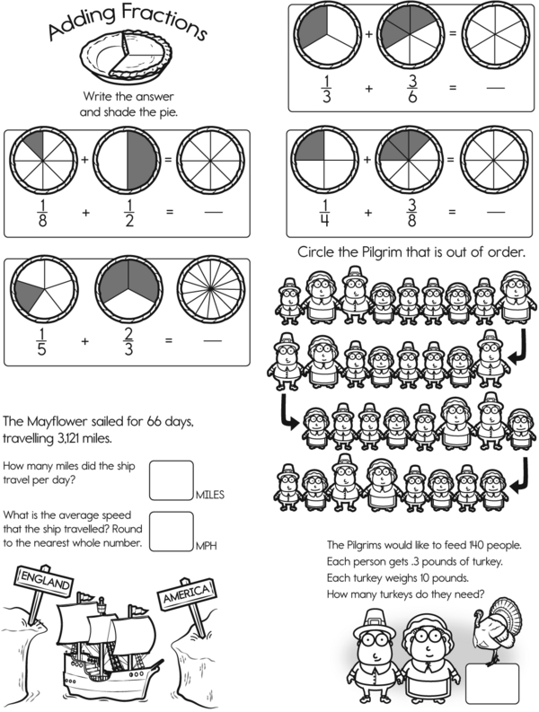 Mayflower Puzzle Adventure: Fractions, Patterns, and Word Problems