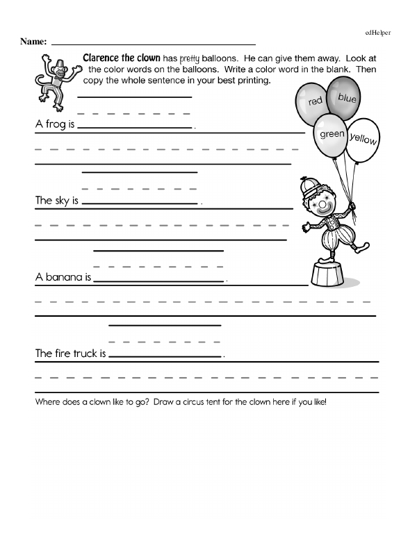 Mixed Kindergarten Skills: Writing Letters, Comparing Lengths, Calendars, and More
