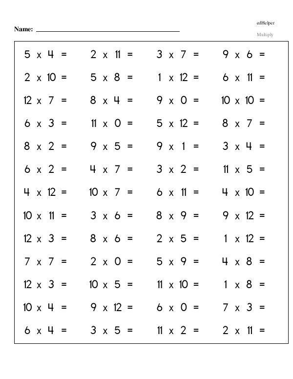 Multiplication Practice: Bingo, Number Finds, and More