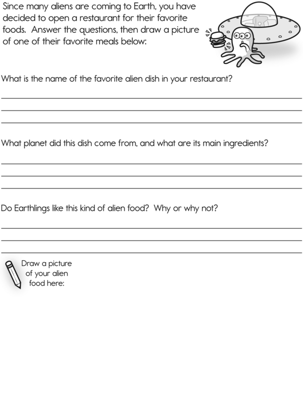 Opening a Restaurant for Aliens: A Creative Writing Worksheet
