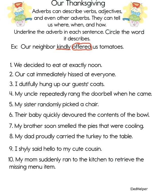 Gobble, Gobble: A Fun Adverbs Challenge