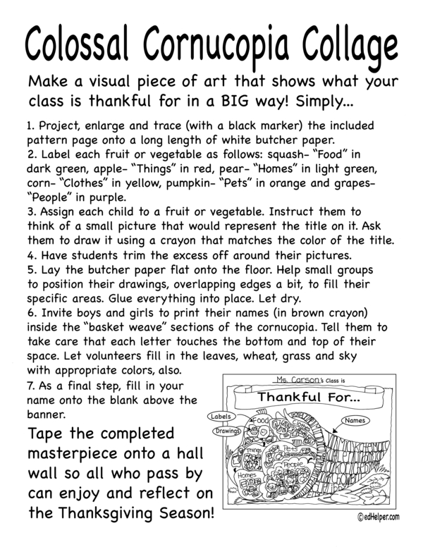 Plentiful Cornucopia - Classroom Activity