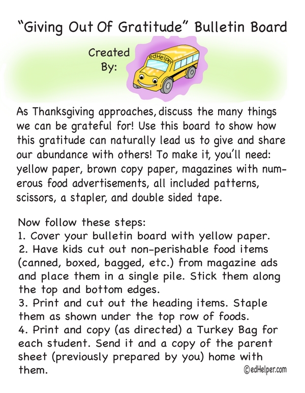 Giving Out of Gratitude - Bulletin Board Kit