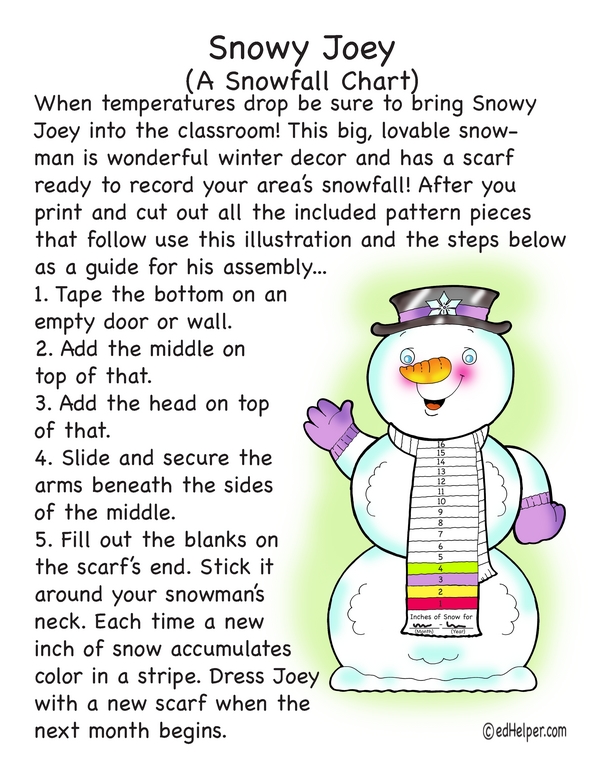 Snowy Joey's Snow Watch - Classroom Activity
