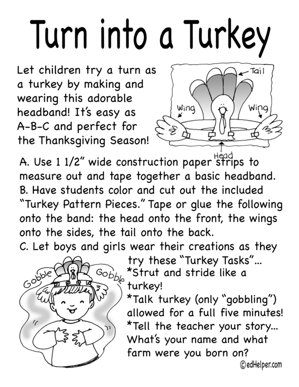 Becoming a Turkey - Classroom Activity Kit