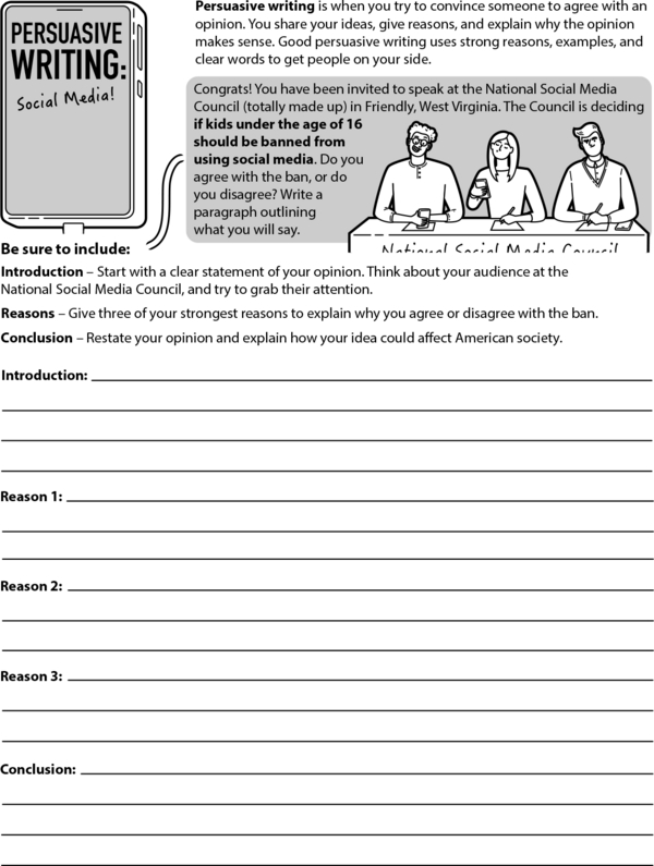 Persuasive Writing: Kids and Social Media