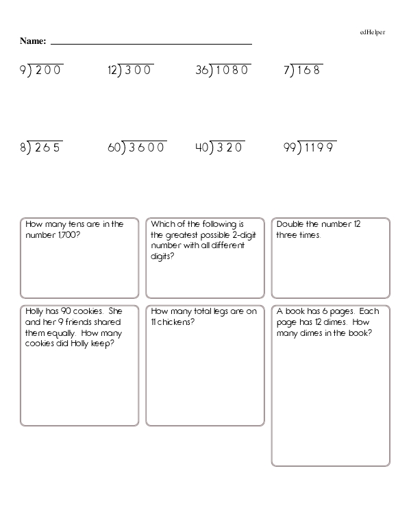 Practicing Long Division With Single- and Double-Digit Divisors