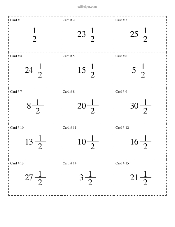 Putting Fractions in Order: Mixed Numbers With Halves