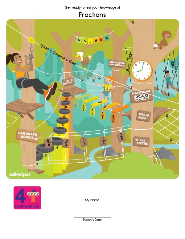 Quick Assessment - Easy Fraction Frenzy Introduction: Coloring, Comparing, and Calculating
