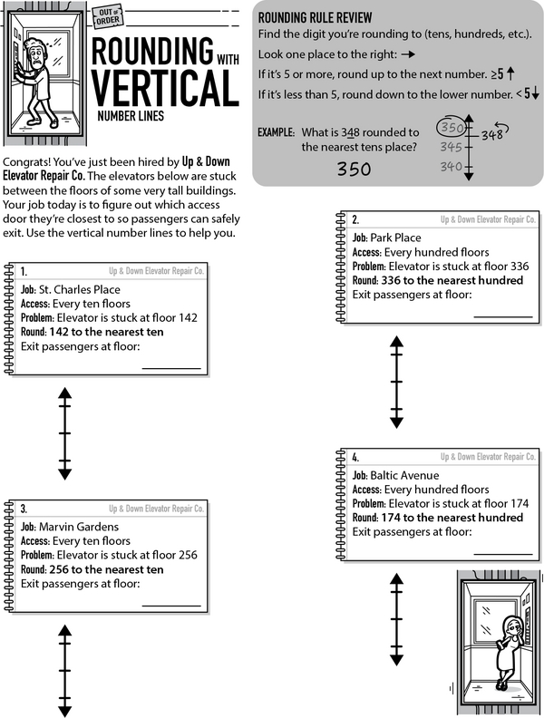 Rounding Rescue: Up or Down with Vertical Number Lines